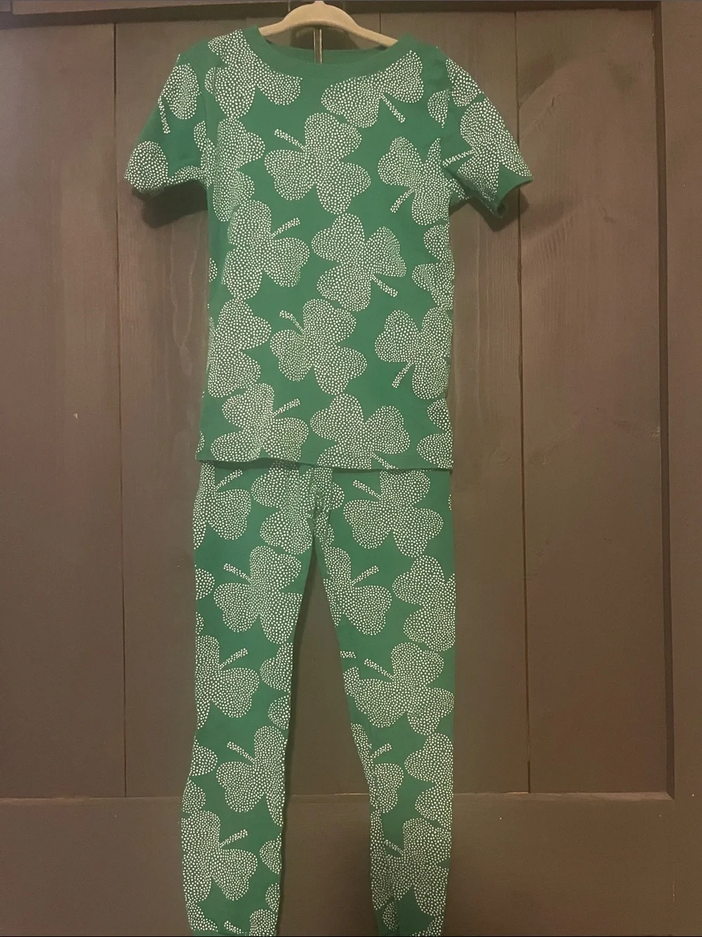Carter's Green Clover Print Short Sleeve Pajama Set